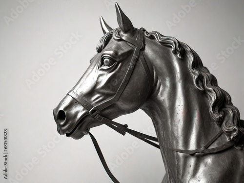metal statue horse head side view
