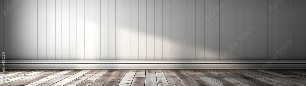 Empty Brightly Lit Room with Wooden Floor and Sunlight Empty Brightly Lit Room with Wooden Floor and Sunlight