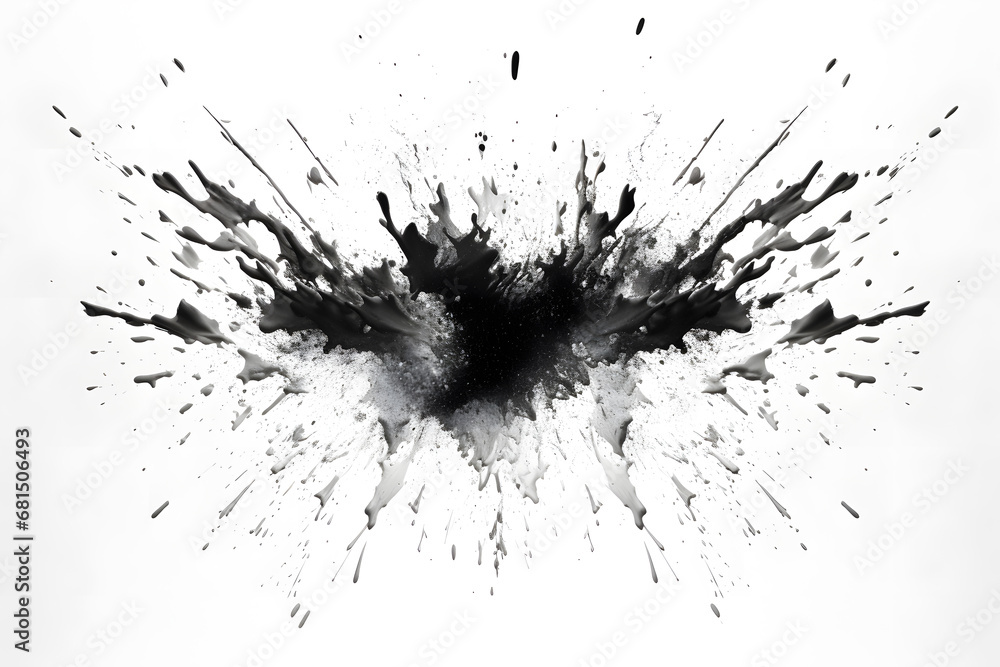 Black ink splash isolated on white background Black ink splash isolated on white background
