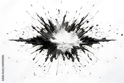 Black ink splash isolated on white background