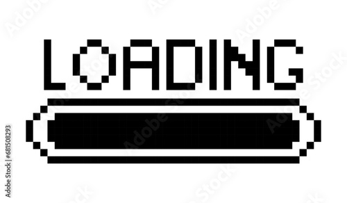 Filled loading sign line icon. Internet speed  downloading  uploading data  connection  file  pixel style. Multicolored icon on white background.