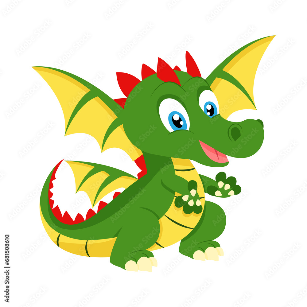 Naklejka premium Cute little dragon