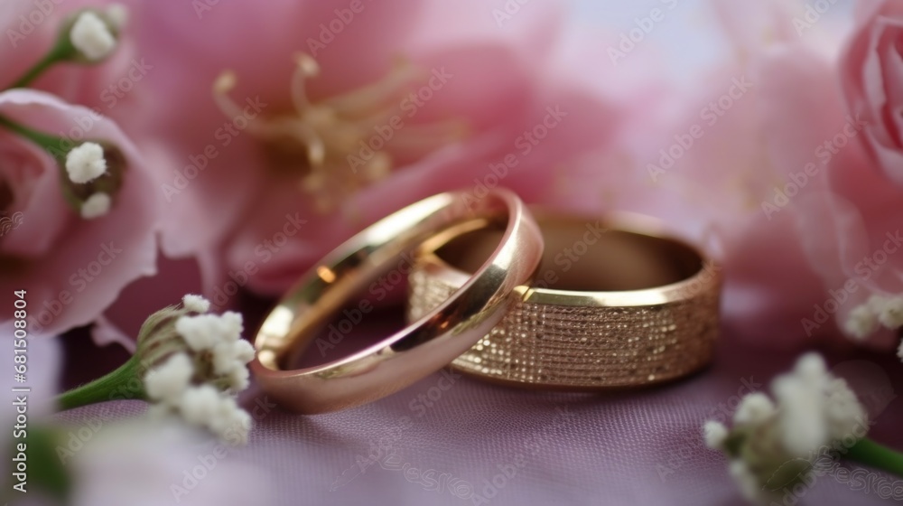 Elegant Golden Wedding Bands with Intricate Design Elegant Golden Wedding Bands with Intricate Design