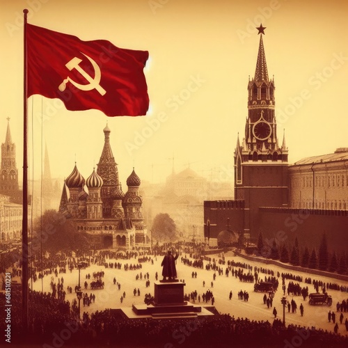 Flag of the Soviet Union. Russia is trying to restore the Soviet Union photo