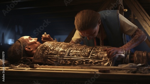the process of embalming and preserving bodies in ancient Egypt photo