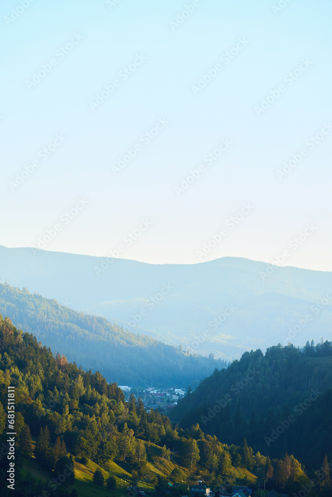 Tranquil Alpine Majesty: Verdant Peaks and Serene Valleys