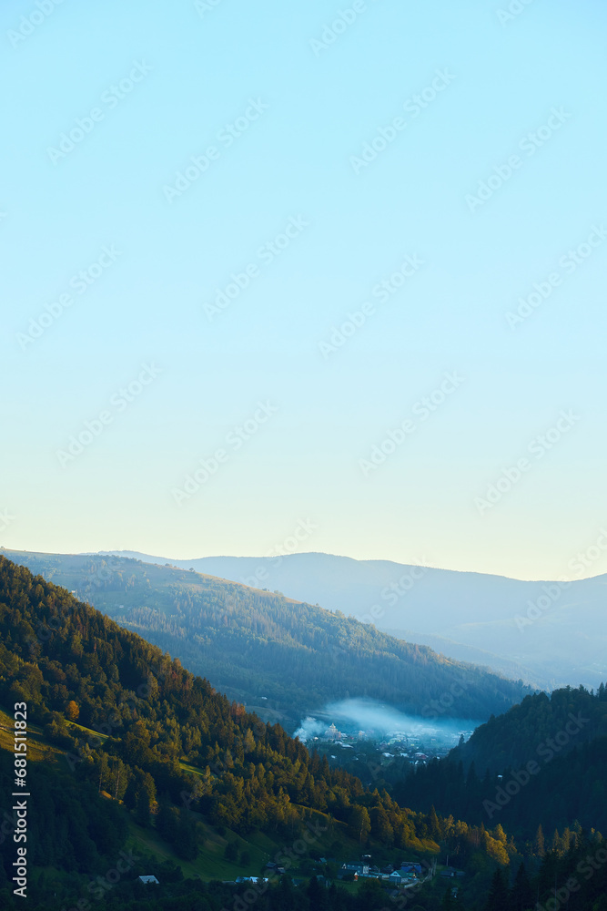 Tranquil Alpine Majesty: Verdant Peaks and Serene Valleys