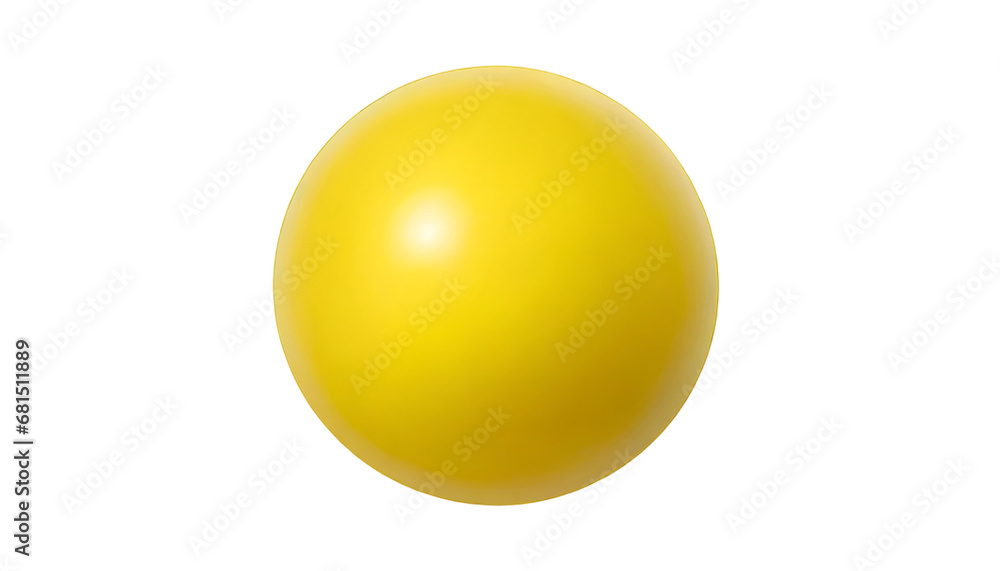 Yellow ball sphere isolated on transparent background Png