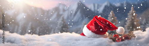 Weihnachtsmann Mütze im Schnee Header photo
