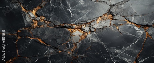 Luxurious Black Marble Slab with Gold Veins