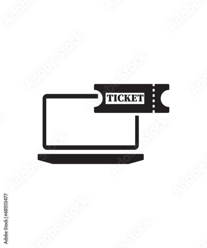 online ticket icon, vector best flat icon.