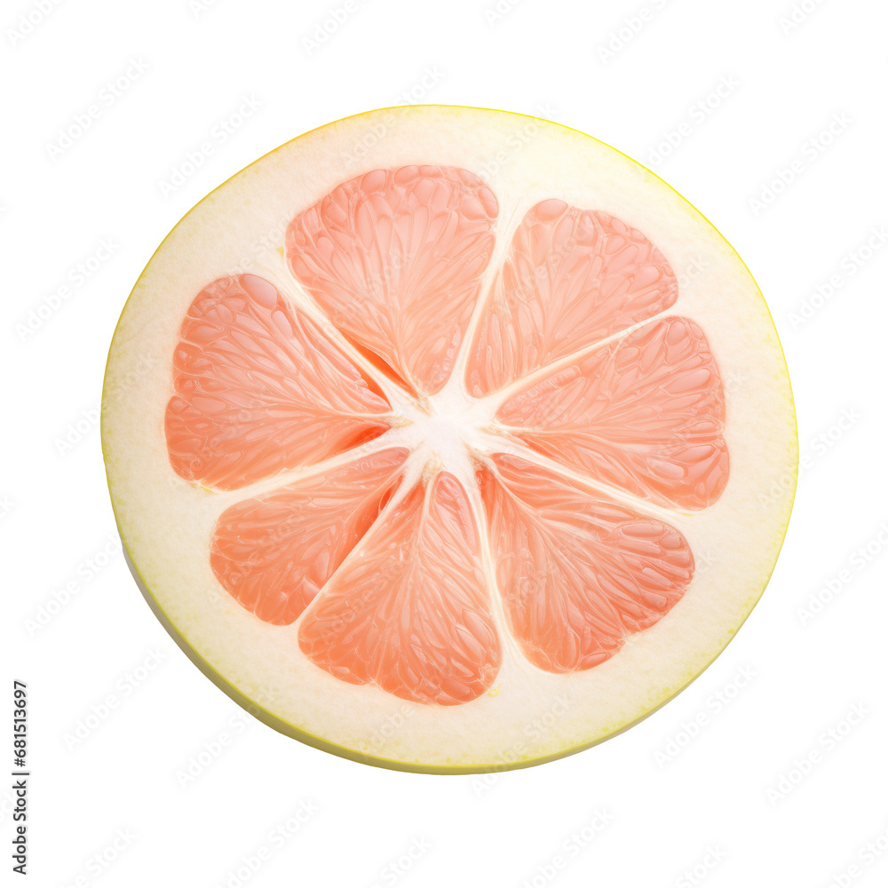 Red blood orange slice isolated on transparent background. Generative Ai Red blood orange slice isolated on transparent background. Generative Ai
