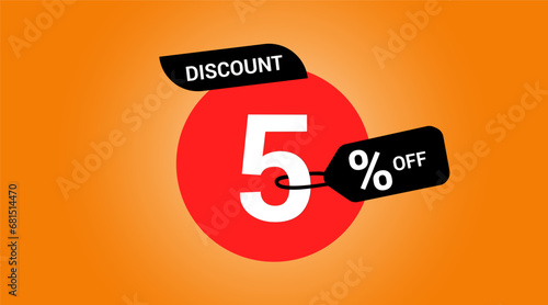 50% off discount, fifty percent discount label. Sale banner for promotional, special offer tag sticker design element. Vector illustration.