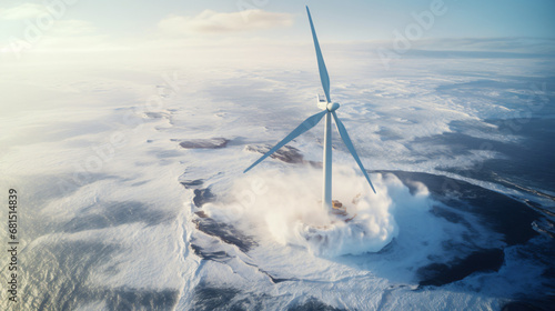 Aerial view of the wind turbine