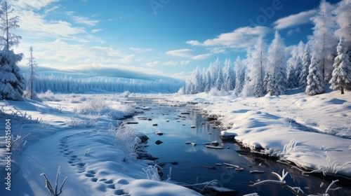 A picturesque winter wonderland © ProVector