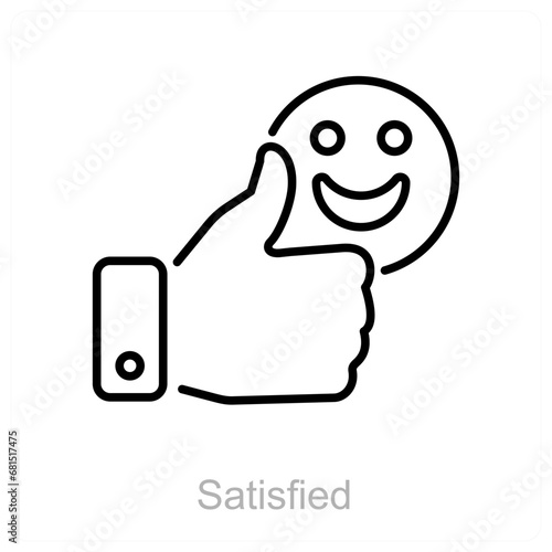 Satisfied and customer icon concept