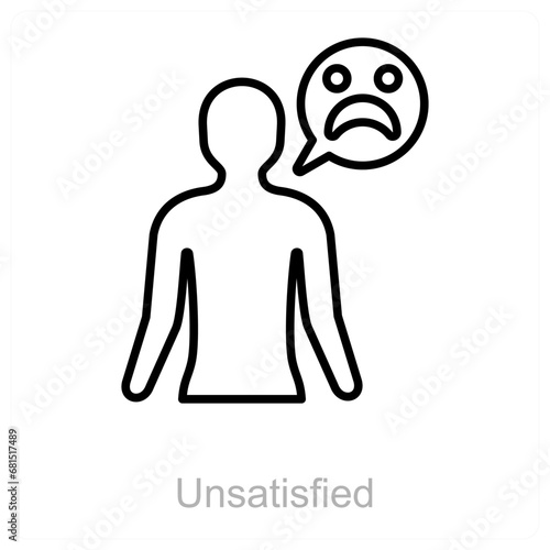 Unsatisfied and disappointed icon concept