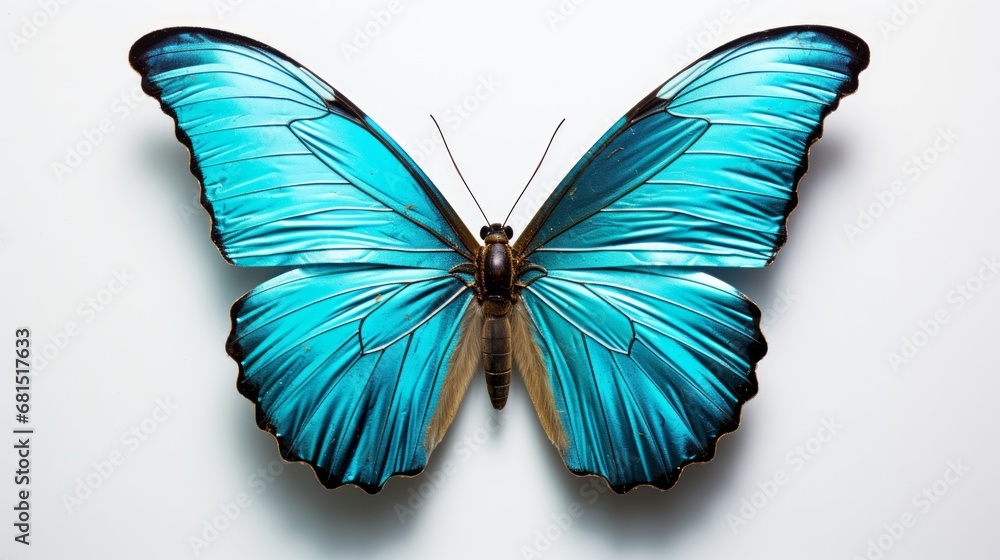 A blue butterfly isolated on a white background A blue butterfly isolated on a white background
