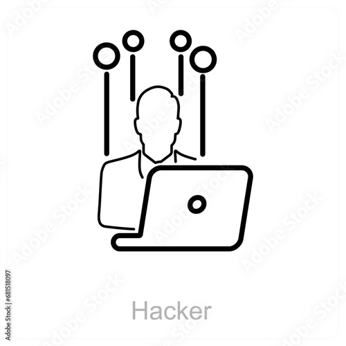 Hacker and spy icon concept