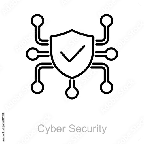 Cyber Security and authority icon concept