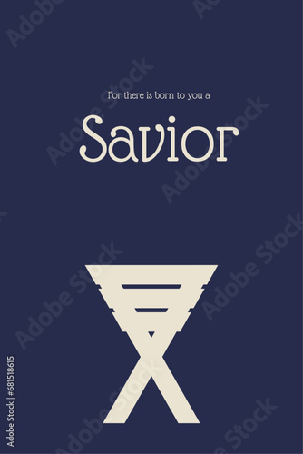 Set of christmas cards. For there is born to you a savior. Joy to the world. Born is the King. Jesus is the Hope to the world