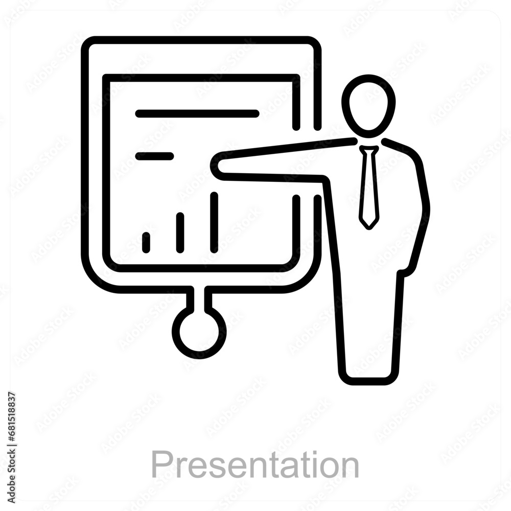 Presentation and meeting icon concept Presentation and meeting icon concept