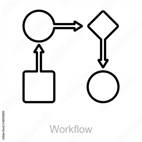 Workflow and implementation icon concept