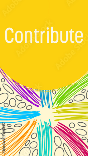 Fotografie Contribute Yellow Colorful Lines Grey Dots Element Vertical Text