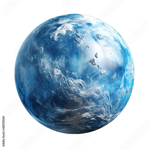 Denim Blue Planet Isolated on Transparent or White Background, PNG
