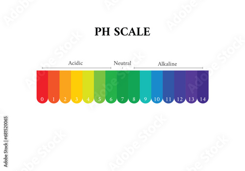 Ph scale vector graphic, Ph scale chart indicator diagram value, alkaline, neutral, acidic solution
