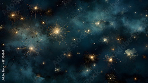 New year Dark background with fireworks