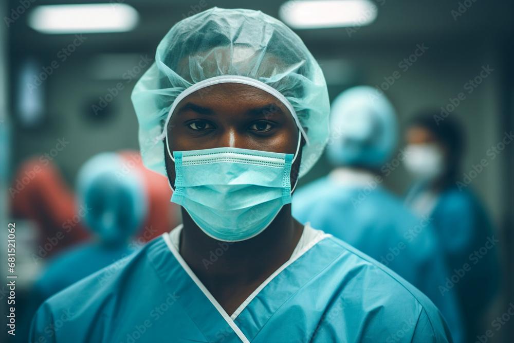 Generative AI portrait of young experienced doc medicine worker viral operation room clinic Generative AI portrait of young experienced doc medicine worker viral operation room clinic