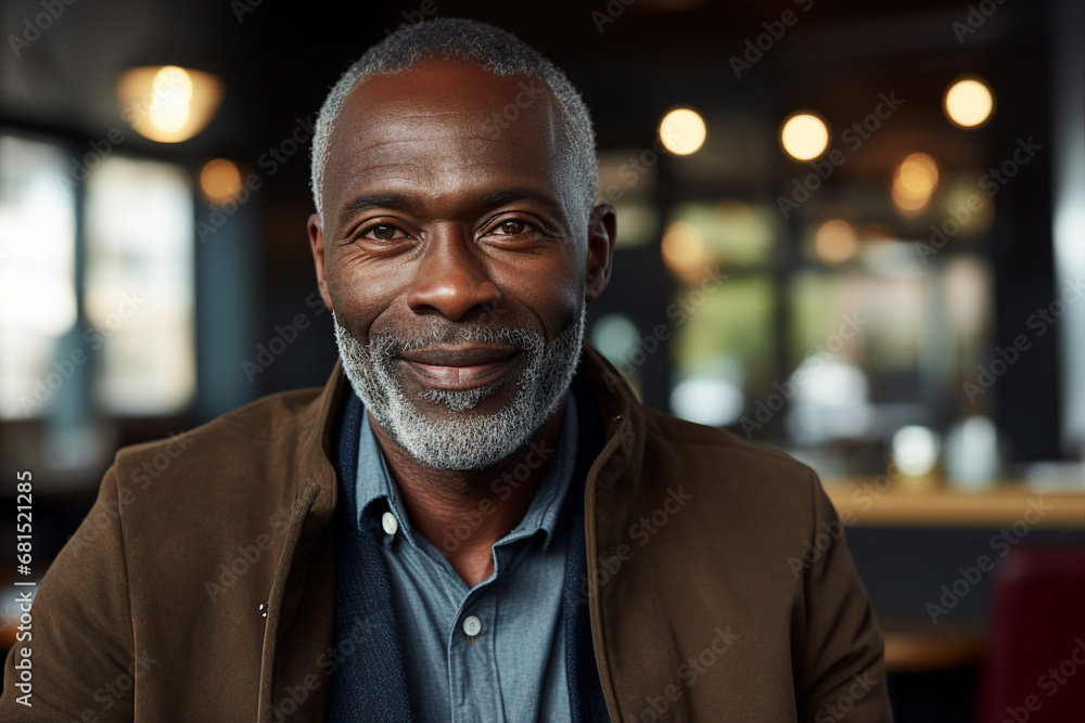 Generative AI portrait of confident city citizen person enjoying weekend time drinking coffee in modern cafe Generative AI portrait of confident city citizen person enjoying weekend time drinking coffee in modern cafe