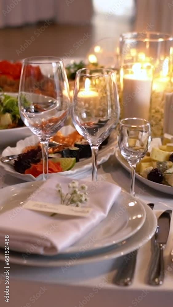decoration of the wedding presidium for the banquet, table of the bride and groom, many delicious dishes on the festive table, close-up decoration of the wedding presidium for the banquet, table of the bride and groom, many delicious dishes on the festive table, close-up