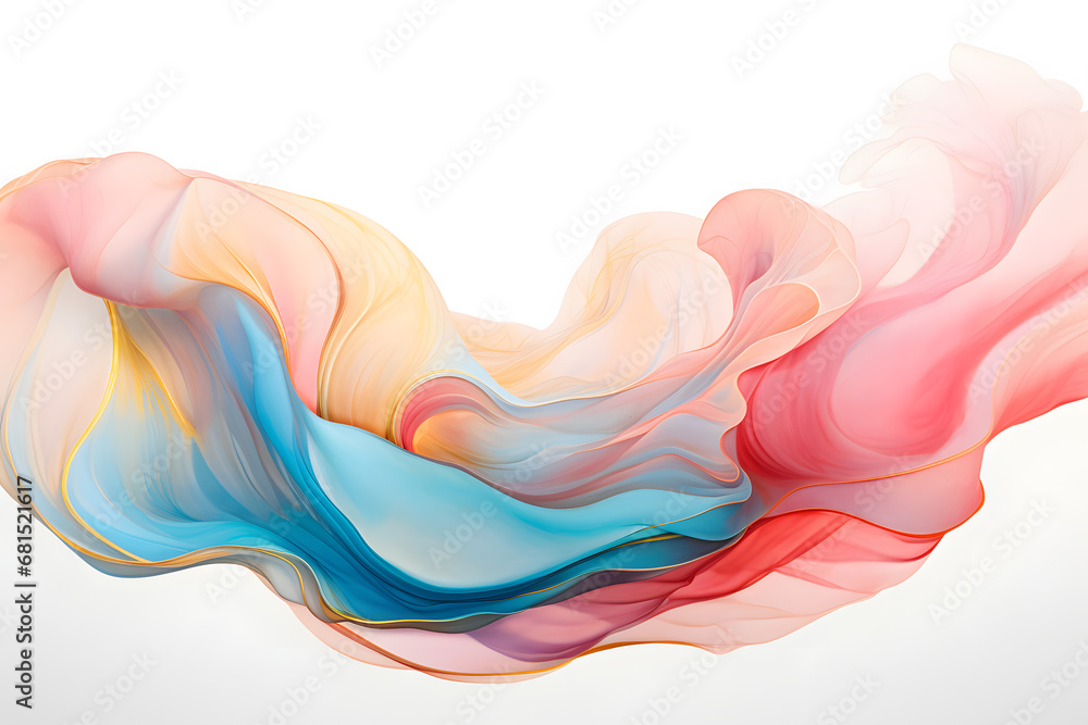 Abstract pink and blue floating fabric wave design wallpaper Abstract pink and blue floating fabric wave design wallpaper