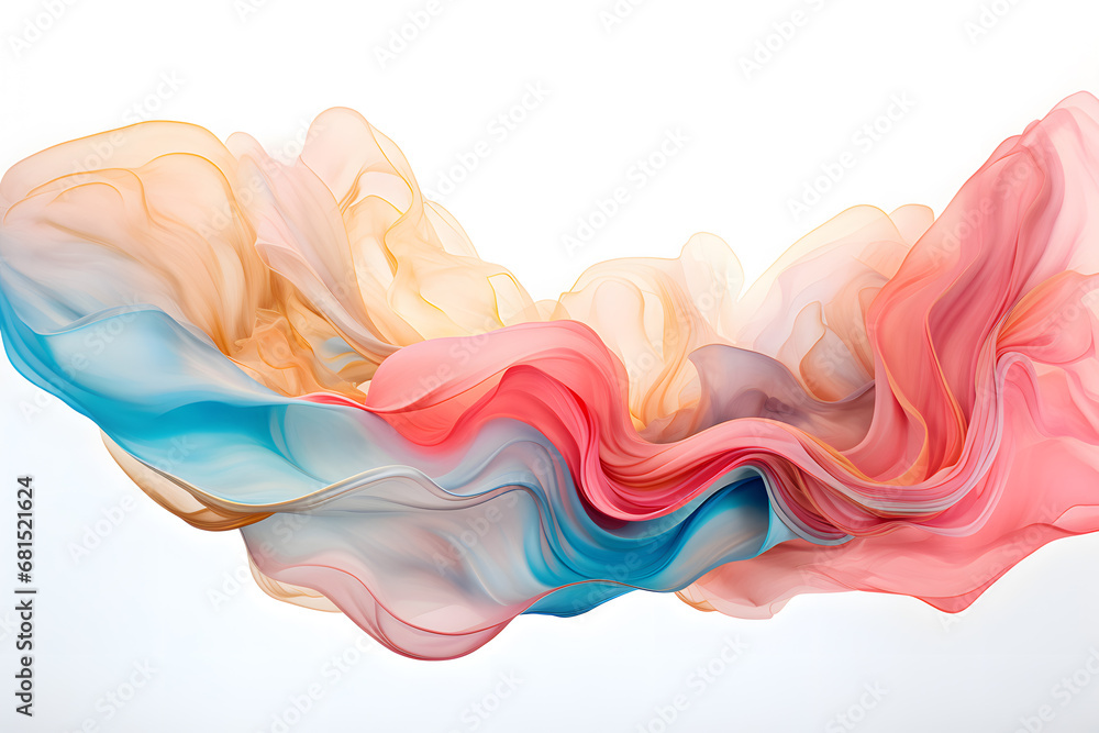 Abstract pink and blue floating fabric wave design wallpaper Abstract pink and blue floating fabric wave design wallpaper