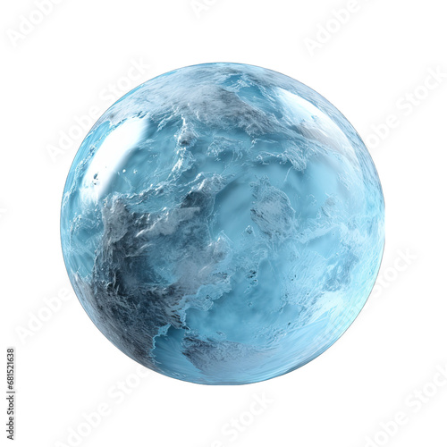 Powder Blue Planet Isolated on Transparent or White Background, PNG