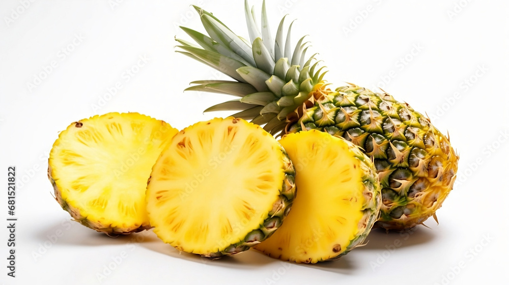 Pineapple on white background, Generative AI Pineapple on white background, Generative AI