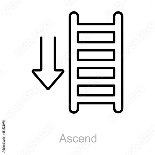 Ascend and way icon concept