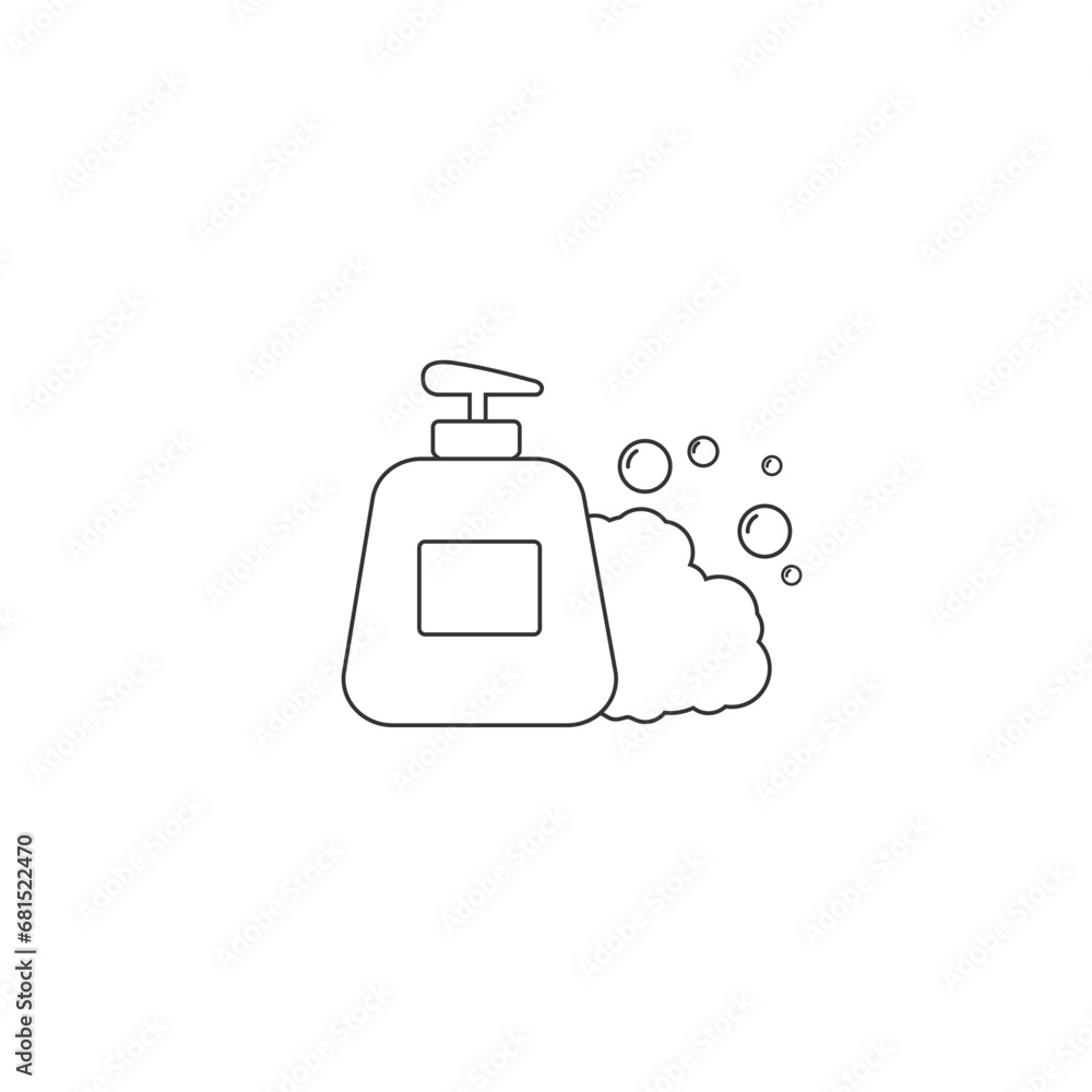 Soap pump bottle, cleaning service related icon, glyph design. Vector Soap pump bottle, cleaning service related icon, glyph design. Vector