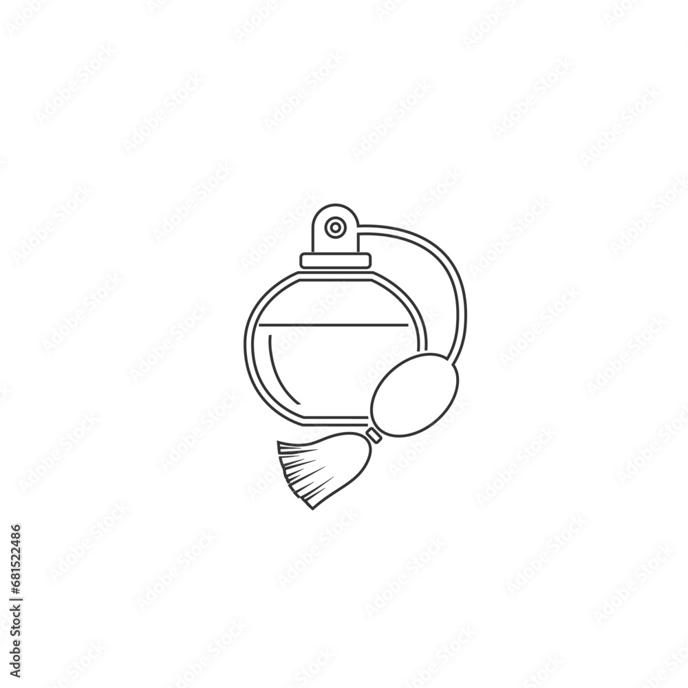 Fototapeta premium Vintage parfume icon in flat style, vector illustration