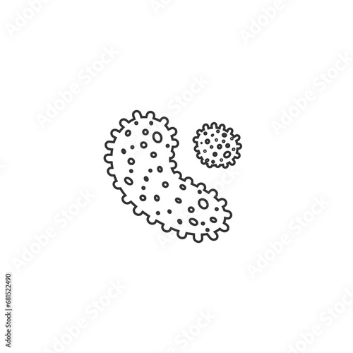 Virus bacteria icon on white. Vector