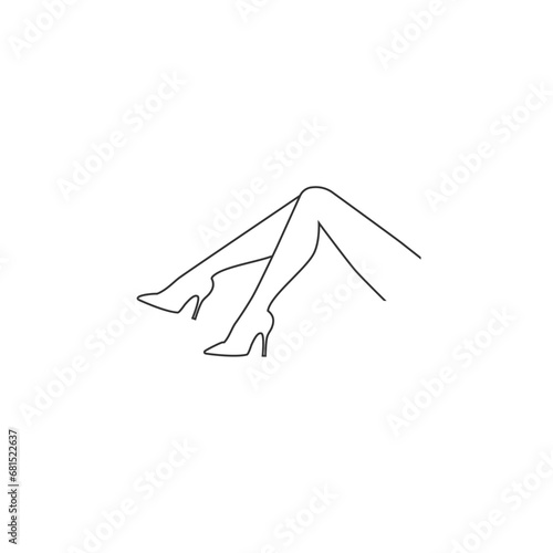 Woman legs icon in flat style, vector