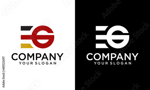 initial letter logo EG, GE, logo template
