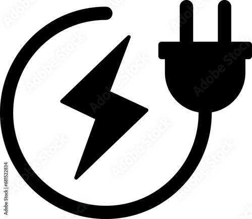 プラグと充電の電気アイコン