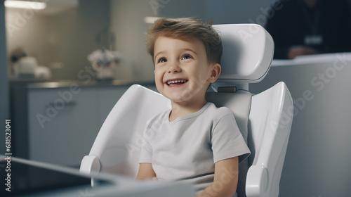 Smiling boy sitting in a dental clinic chair Clinic dental health care concept Free Download Smiling boy sitting in a dental clinic chair Clinic dental health care concept - GFXLoad