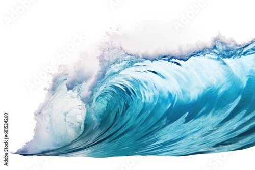 Blue Sea Wave With White Foam Isolated On White Background Highquality Photo Photorealism