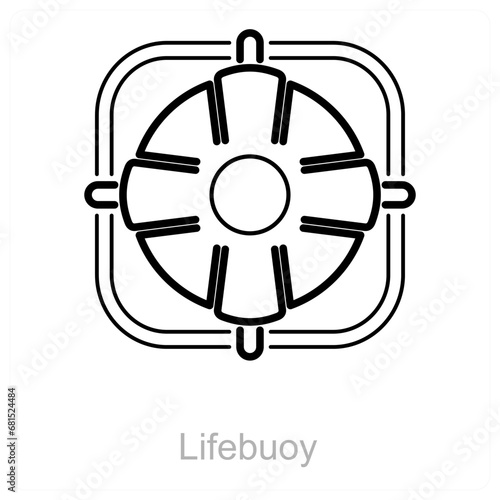 Lifebuoy and life saver icon concept