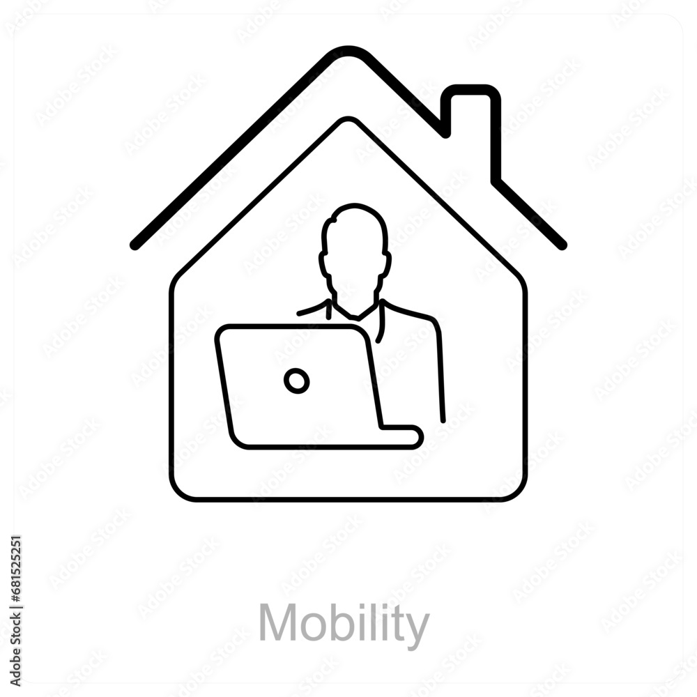 Mobility and home icon concept Mobility and home icon concept