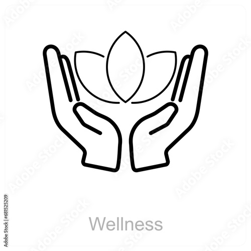 Wellness and flower icon concept